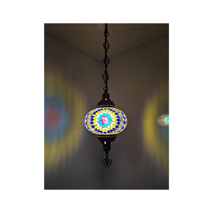 ECE Hanging Turkish Globe Light | Handmade Turkish Mosaic Lamp for Home & Office - Image 3