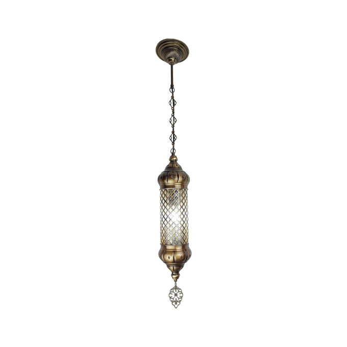 Elif Handmade Hanging Pendant Light - Mediterranean & Moroccan Glass Lamp