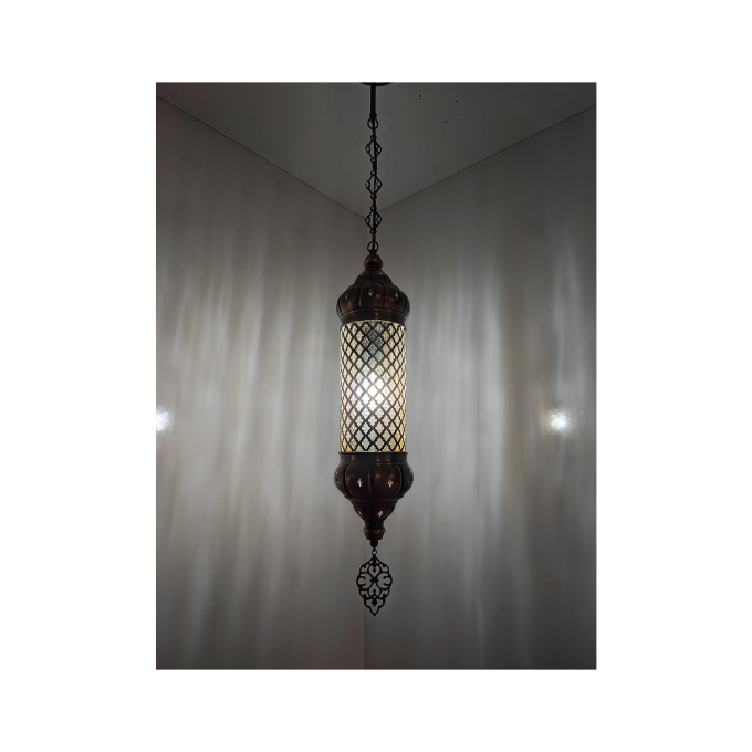 Elif Handmade Hanging Pendant Light - Mediterranean & Moroccan Glass Lamp - Image 2