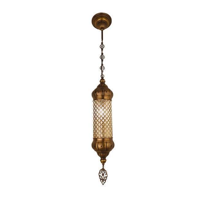 Elif Handmade Hanging Pendant Light - Mediterranean & Moroccan Glass Lamp - Image 8