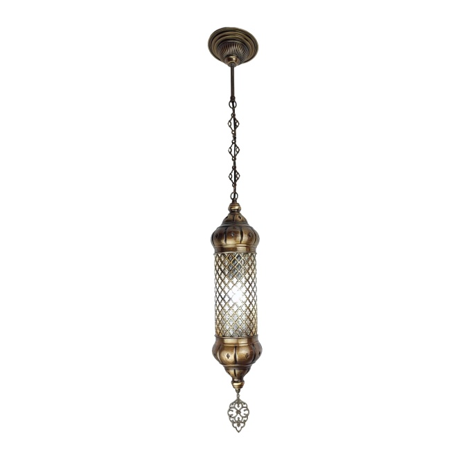 Elif Handmade Hanging Pendant Light - Mediterranean & Moroccan Glass Lamp - Image 4