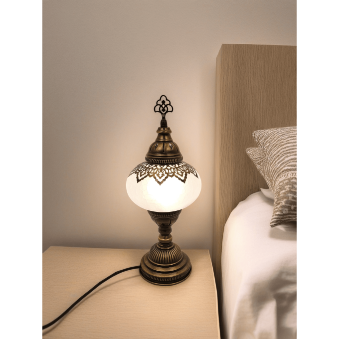 Ayse Turkish Mosaic Table Lamp – Handcrafted Warm White Oval Style - Image 4