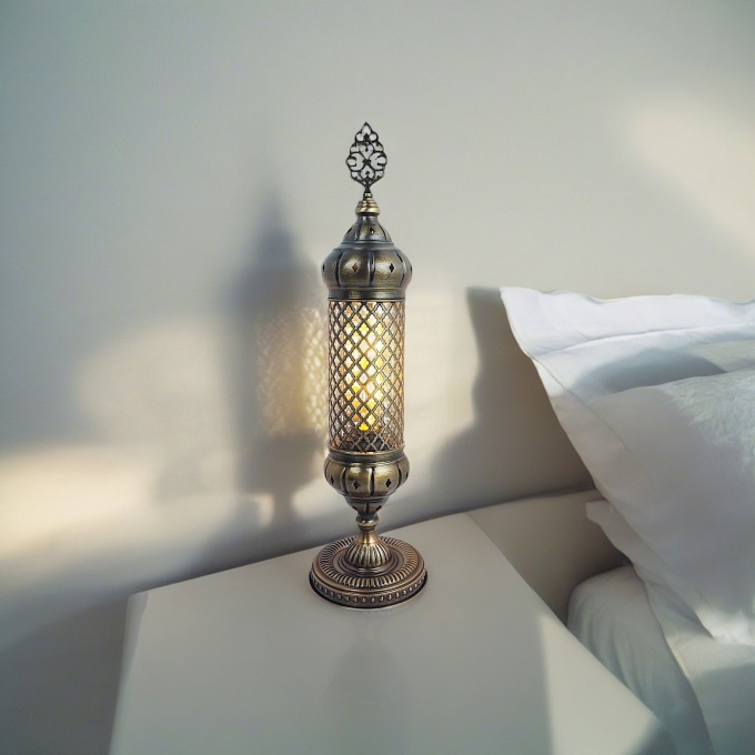 Ayse Handcrafted Turkish Mosaic Table Lamp – Warm White Glass Pendant - Image 4