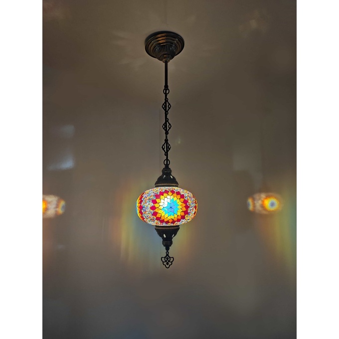 ECE Hanging Turkish Globe Light – Hand-Blown Moroccan-Inspired Mosaic Lamp | Authentic Turkish Lighting for Living Rooms, Offices, and Gardens - Image 6