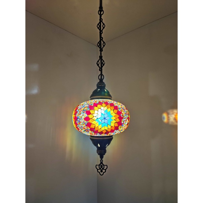 ECE Hanging Turkish Globe Light – Hand-Blown Moroccan-Inspired Mosaic Lamp | Authentic Turkish Lighting for Living Rooms, Offices, and Gardens - Image 5