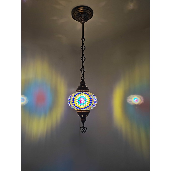 ECE Hanging Turkish Globe Light | Handmade Turkish Mosaic Lamp for Home & Office - Image 6