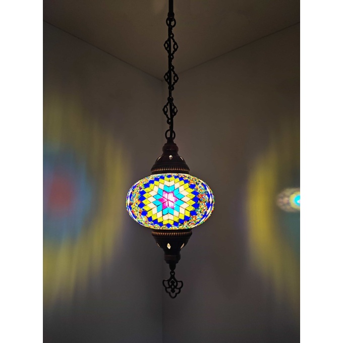 ECE Hanging Turkish Globe Light | Handmade Turkish Mosaic Lamp for Home & Office - Image 5