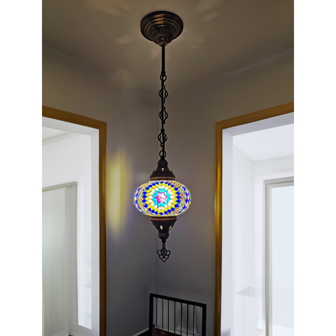 ECE Hanging Turkish Globe Light | Handmade Turkish Mosaic Lamp for Home & Office - Image 8