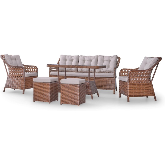 Shira Plus High-Quality Rattan Patio Furniture – Durable Outdoor Garden Set with Triple Armchair and Table - Image 20