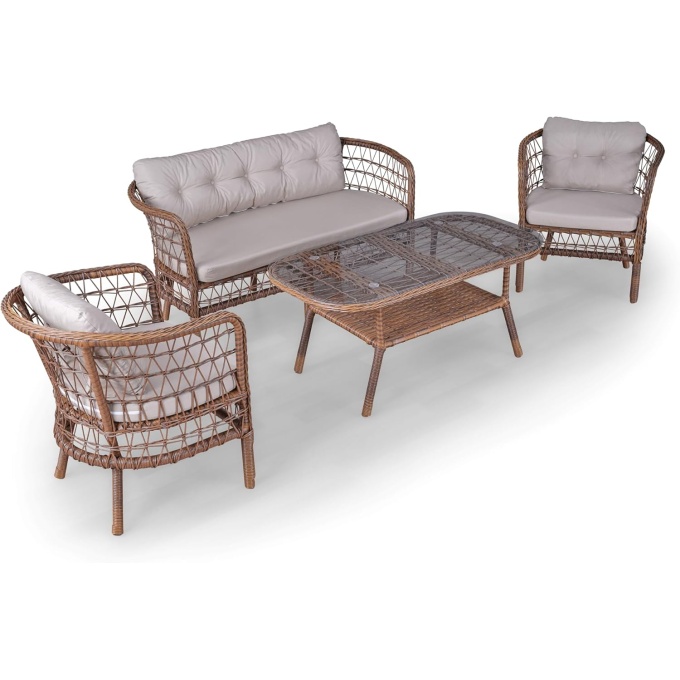 Tea Set - Patio Rattan Garden Set - Garden Outdoor Furniture Set